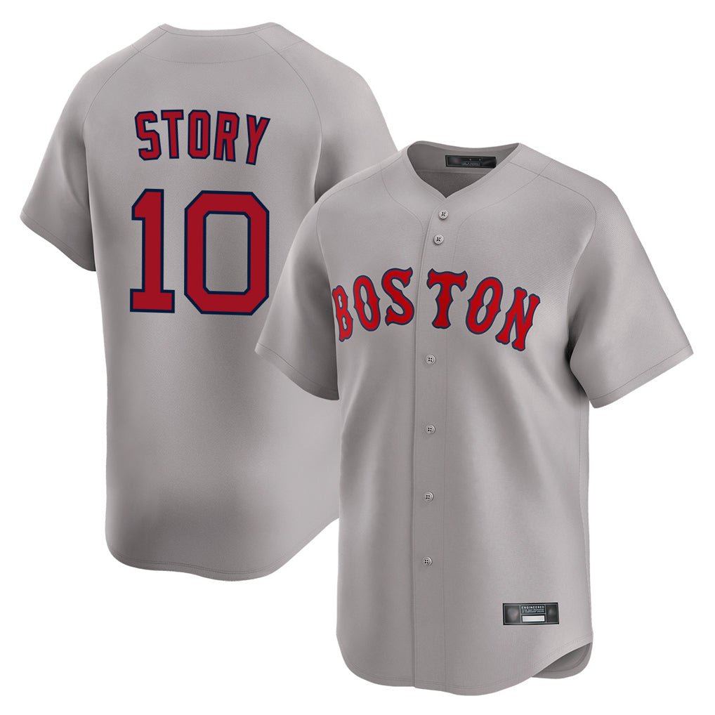 Friene B.Red Sox #10 Trevor Story Player Gray Road Limited Home Game Stitched Jerseys