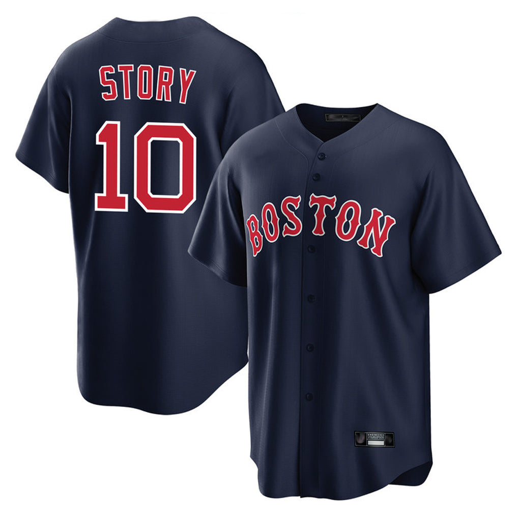 Friene B.Red Sox #10 Trevor Story Player Navy Home Game Stitched Jerseys