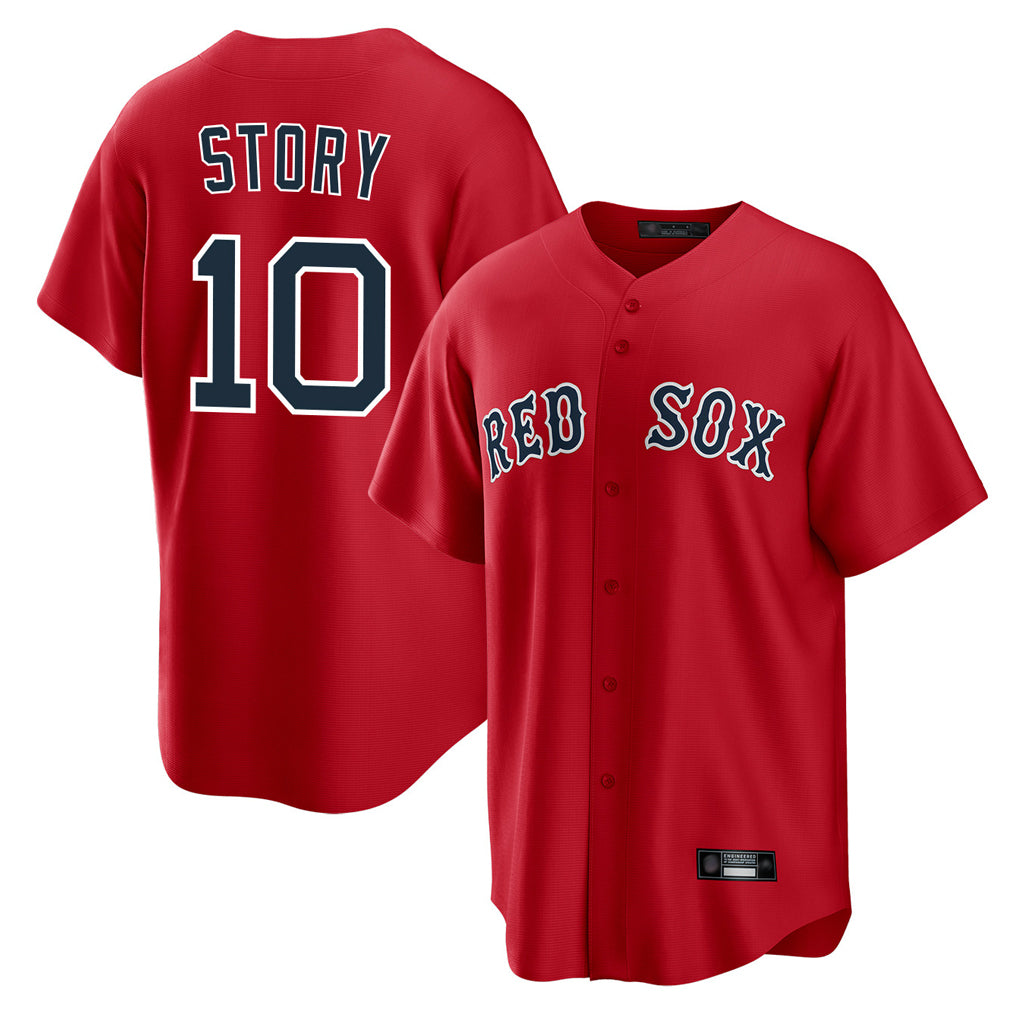 Friene B.Red Sox #10 Trevor Story Player Red Home Game Stitched Jerseys