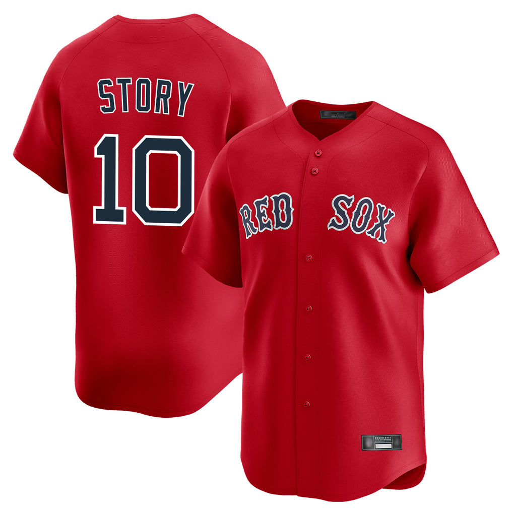 Friene B.Red Sox #10 Trevor Story Player Red Limited Home Game Stitched Jerseys