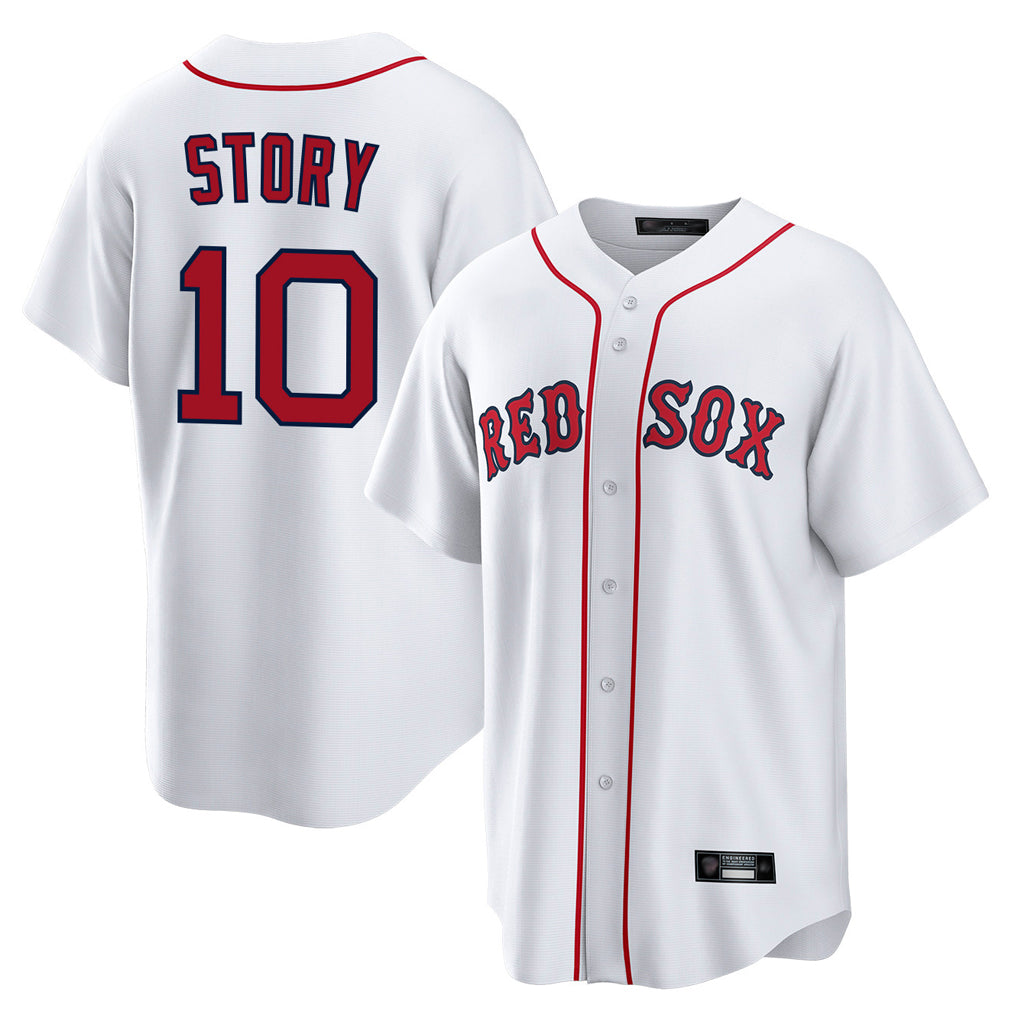 Friene B.Red Sox #10 Trevor Story Player White Home Game Stitched Jerseys