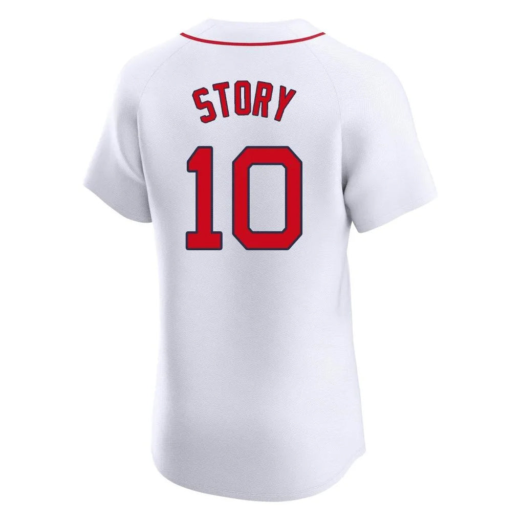 Friene B.Red Sox #10 Trevor Story Player White Limited Elite Home Game Stitched Jerseys