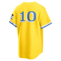 Friene B.Red Sox #10 Trevor Story Player Yellow Home Game Stitched Jerseys