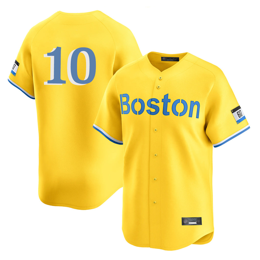 Friene B.Red Sox #10 Trevor Story Player Yellow Limited Home Game Stitched Jerseys
