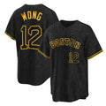 Friene B.Red Sox #12 Connor Wong Player Black Snake Skin City Home Game Stitched Jerseys
