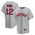 Friene B.Red Sox #12 Connor Wong Player Gray Road Home Game Stitched Jerseys