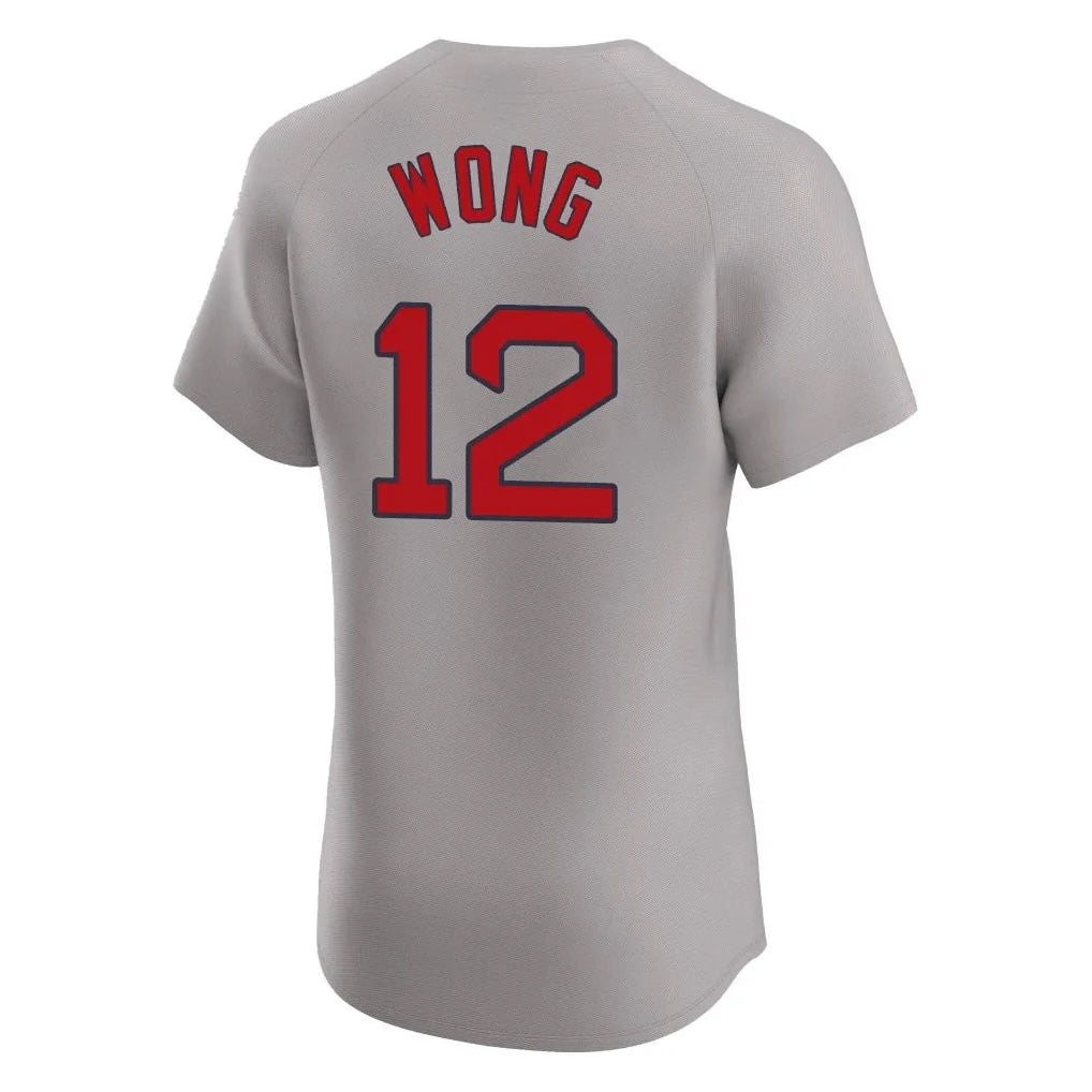 Friene B.Red Sox #12 Connor Wong Player Gray Road Limited Elite Home Game Stitched Jerseys