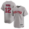 Friene B.Red Sox #12 Connor Wong Player Gray Road Limited Home Game Stitched Jerseys
