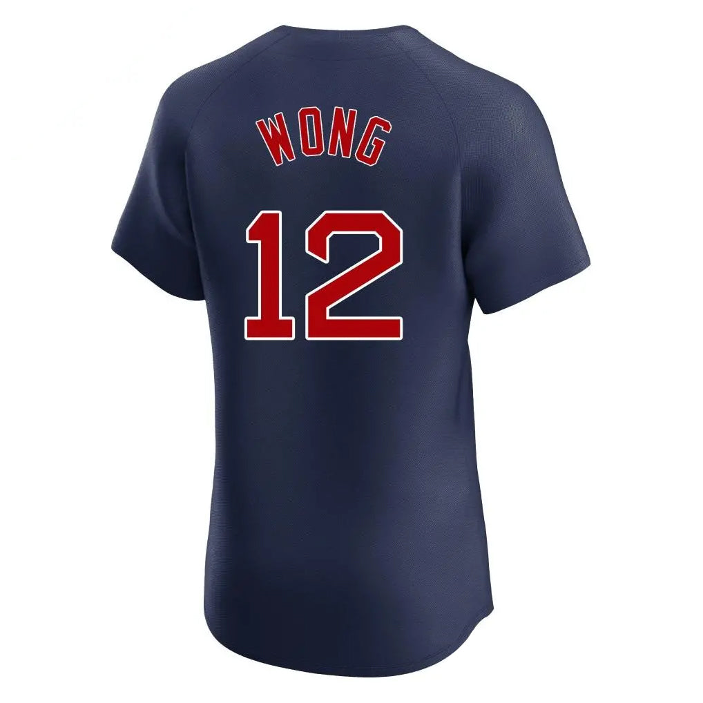 Friene B.Red Sox #12 Connor Wong Player Navy Limited Elite Home Game Stitched Jerseys