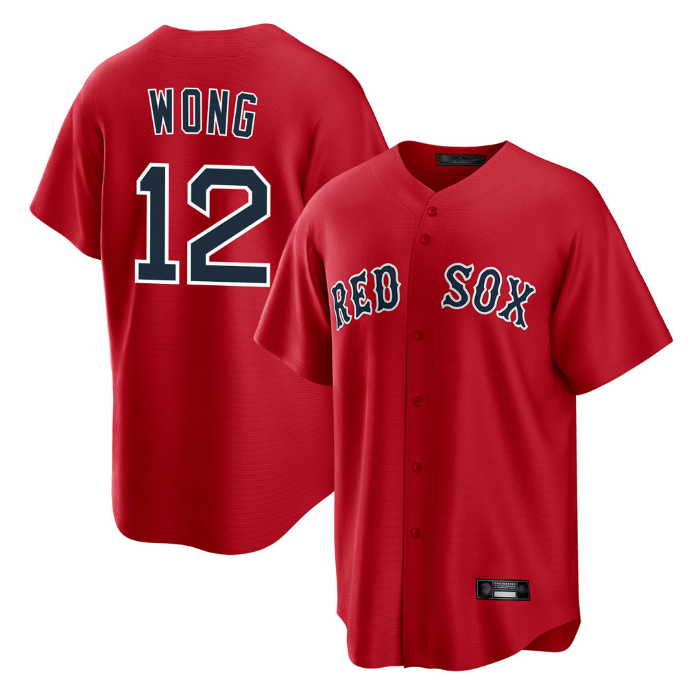 Friene B.Red Sox #12 Connor Wong Player Red Home Game Stitched Jerseys