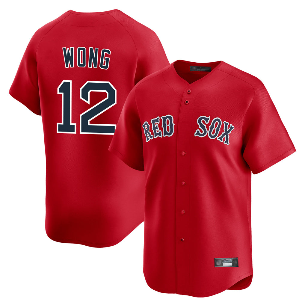 Friene B.Red Sox #12 Connor Wong Player Red Limited Home Game Stitched Jerseys
