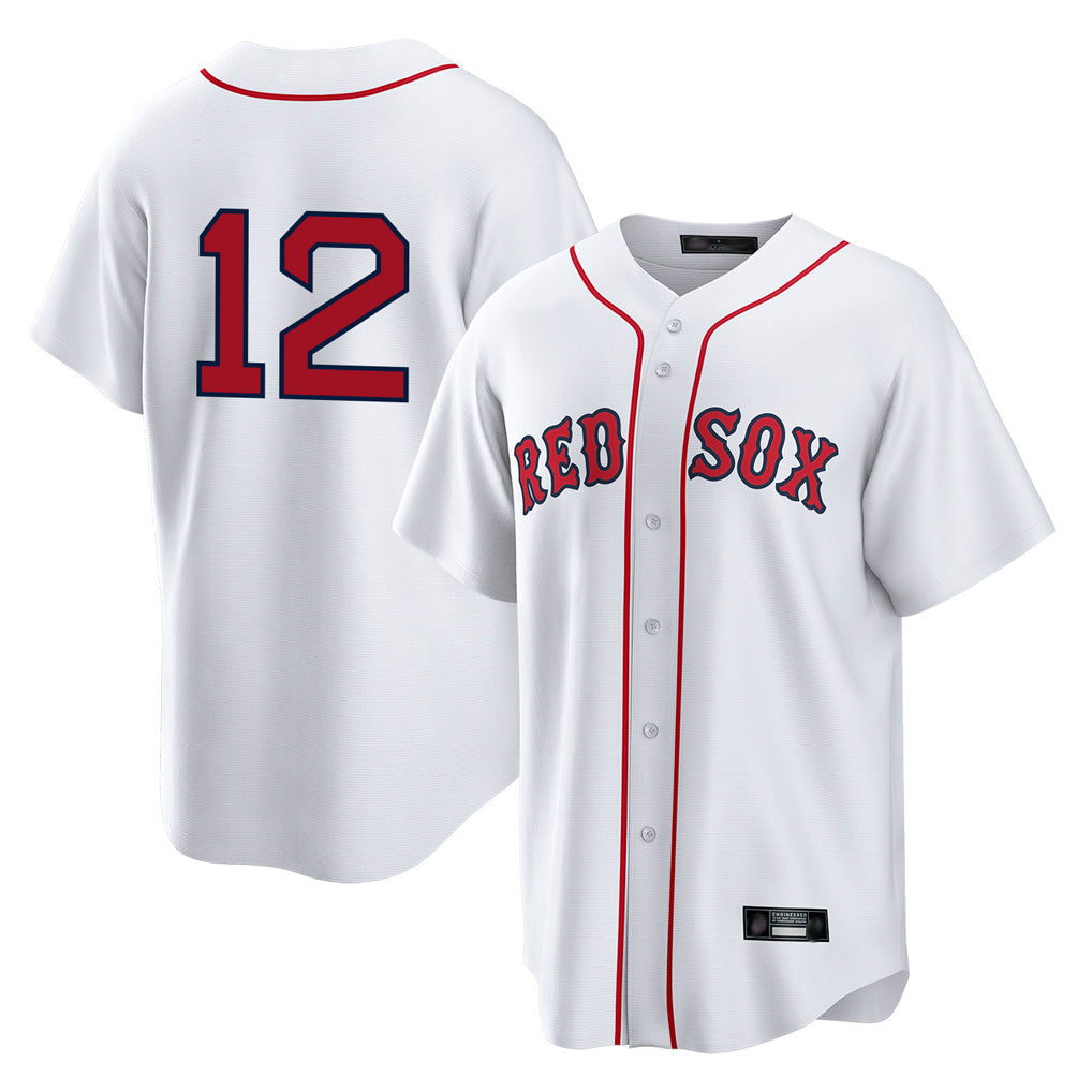 Friene B.Red Sox #12 Connor Wong Player White Home Game Stitched Jerseys