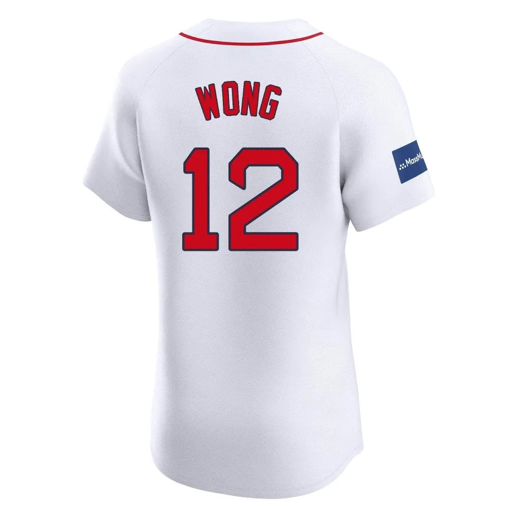 Friene B.Red Sox #12 Connor Wong Player White Limited Elite Home Game Stitched Jerseys