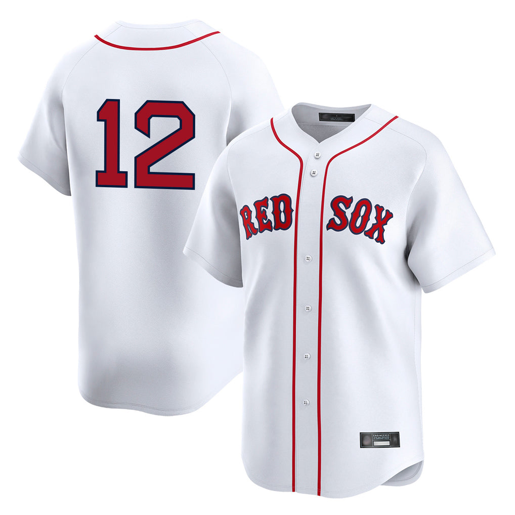 Friene B.Red Sox #12 Connor Wong Player White Limited Home Game Stitched Jerseys