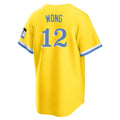 Friene B.Red Sox #12 Connor Wong Player Yellow Home Game Stitched Jerseys