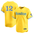 Friene B.Red Sox #12 Connor Wong Player Yellow Limited Home Game Stitched Jerseys