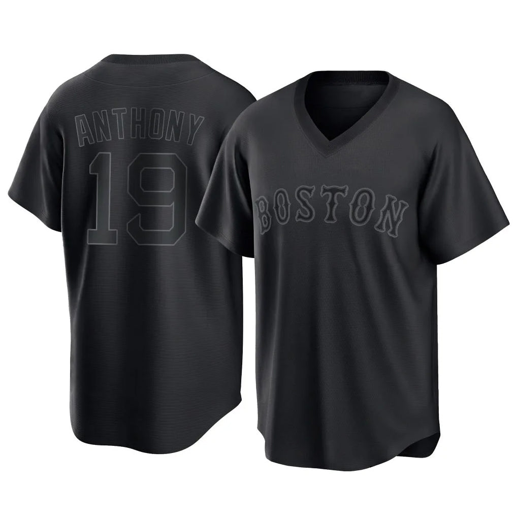 Friene B.Red Sox #19 Roman Anthony Player Black T-shirt Home Game Stitched Jerseys