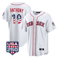 Friene B.Red Sox #19 Roman Anthony Player White USA 250 Fourth of July Home Game Stitched Jerseys