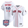 Friene B.Red Sox #19 Roman Anthony Player White USA 250 Fourth of July Limited Home Game Stitched Jerseys