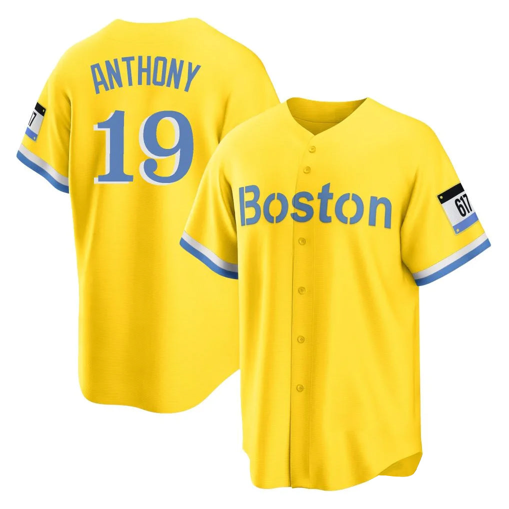 Friene B.Red Sox #19 Roman Anthony Player Yellow Home Game Stitched Jerseys