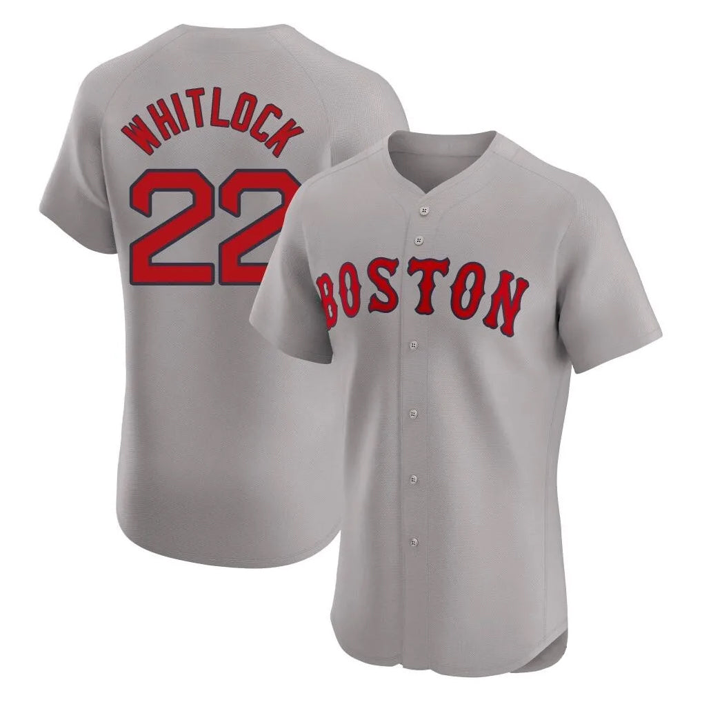 Friene B.Red Sox #22 Garrett Whitlock Player Gray Road Limited Elite Home Game Stitched Jerseys