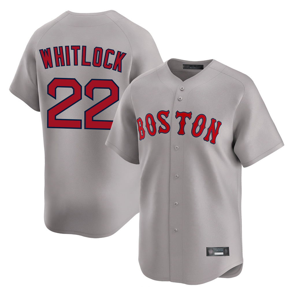 Friene B.Red Sox #22 Garrett Whitlock Player Gray Road Limited Home Game Stitched Jerseys