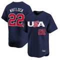Friene B.Red Sox #22 Garrett Whitlock Player Navy USA World Classic Home Game Stitched Jerseys