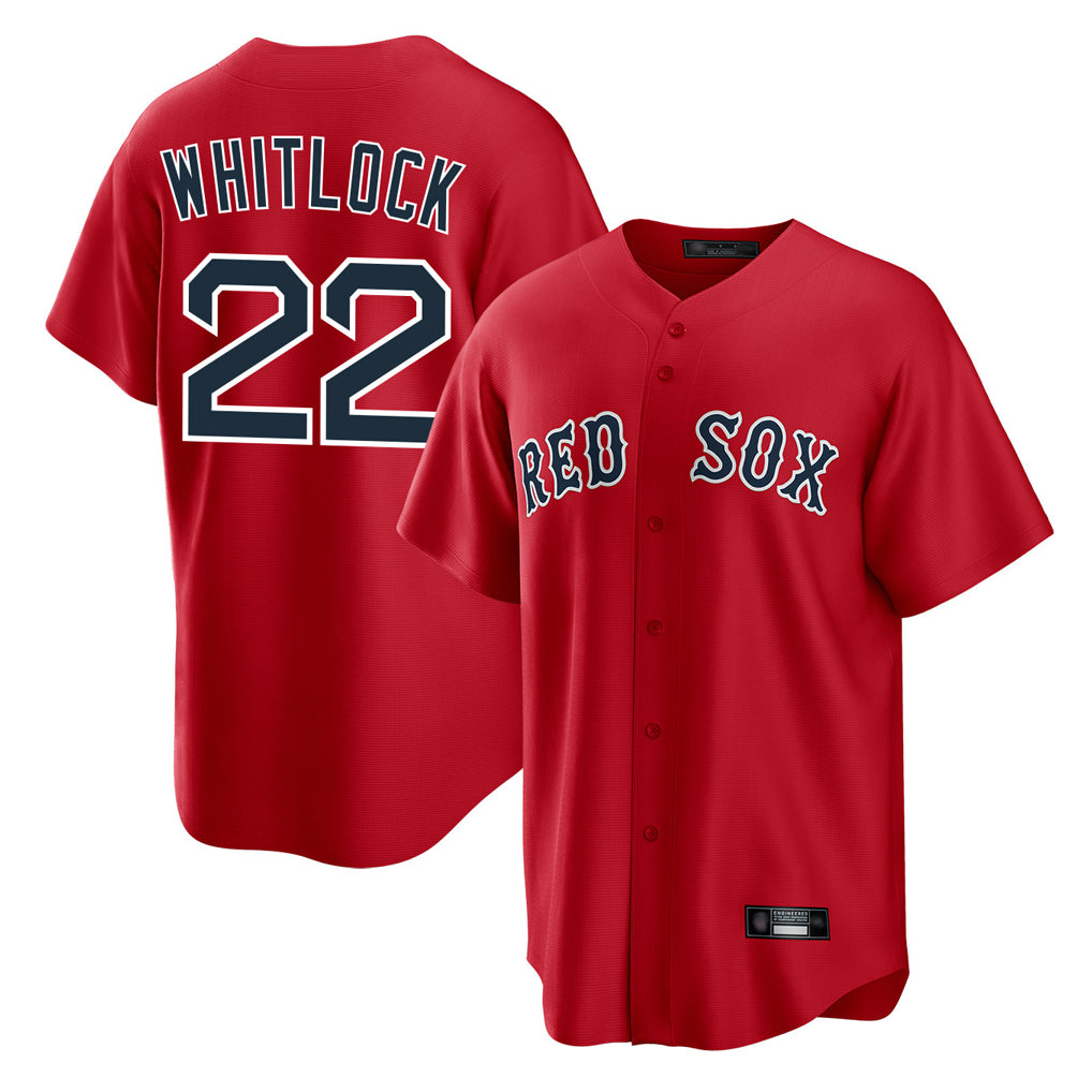Friene B.Red Sox #22 Garrett Whitlock Player Red Home Game Stitched Jerseys