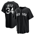 Friene B.Red Sox #34 David Ortiz Player Black Home Game Stitched Jerseys