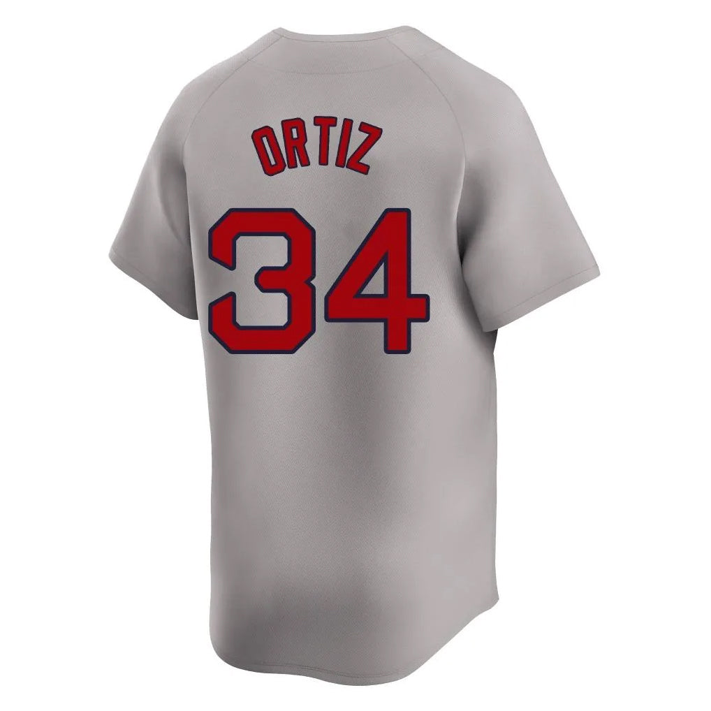 Friene B.Red Sox #34 David Ortiz Player Gray Road Limited Home Game Stitched Jerseys