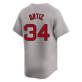 Friene B.Red Sox #34 David Ortiz Player Gray Road Limited Home Game Stitched Jerseys