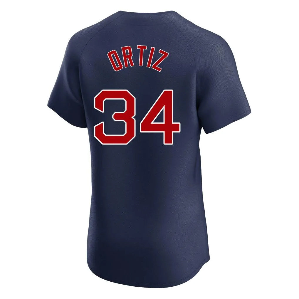 Friene B.Red Sox #34 David Ortiz Player Navy Limited Elite Home Game Stitched Jerseys
