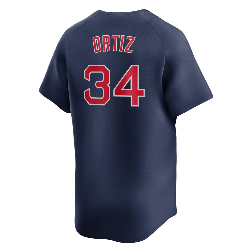 Friene B.Red Sox #34 David Ortiz Player Navy Limited Home Game Stitched Jerseys