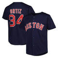 Friene B.Red Sox #34 David Ortiz Player Navy Mitchell & Ness Cooperstown Collection Mesh Home Stitched Jerseys