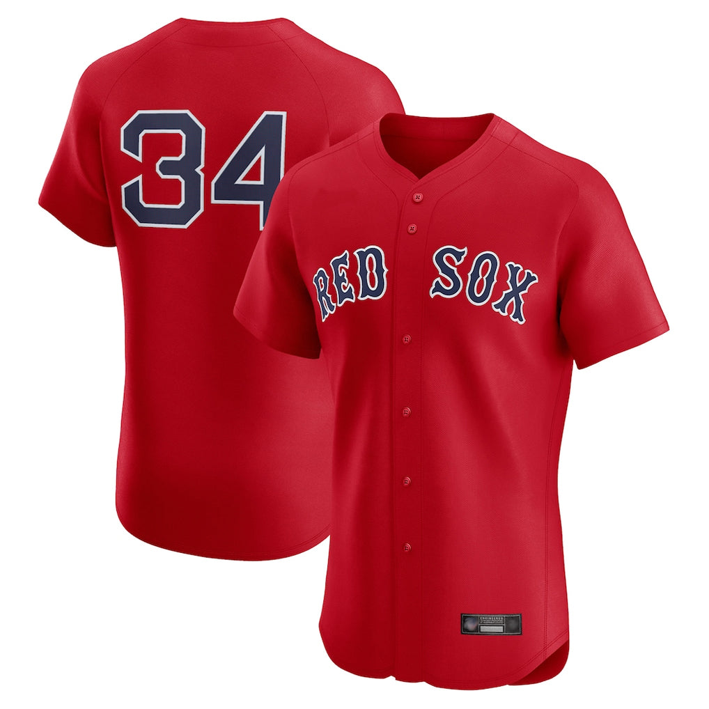 Friene B.Red Sox #34 David Ortiz Player Red Limited Elite Home Game Stitched Jerseys