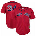 Friene B.Red Sox #34 David Ortiz Player Red Mitchell & Ness Cooperstown Collection Mesh Home Stitched Jerseys