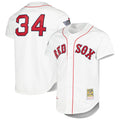 Friene B.Red Sox #34 David Ortiz Player White Mitchell & Ness Cooperstown Collection Mesh Home Stitched Jerseys