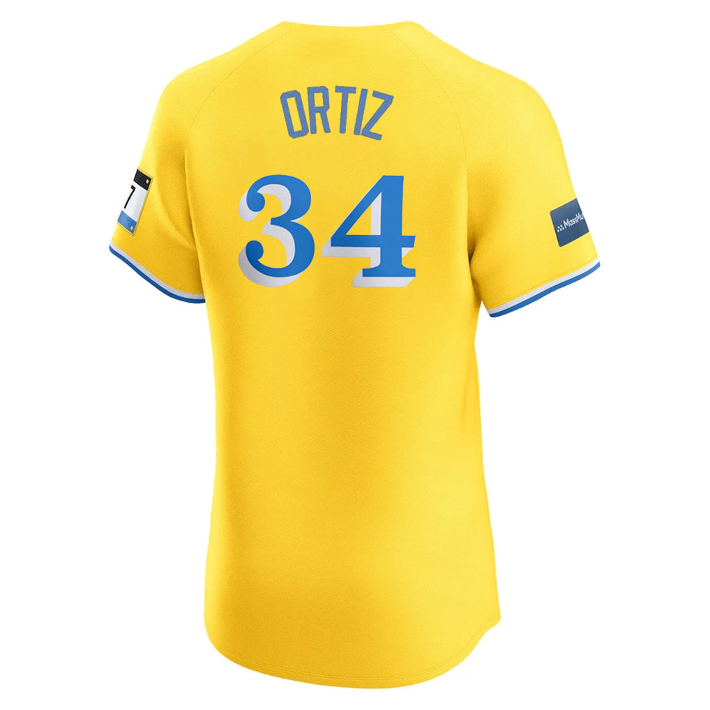 Friene B.Red Sox #34 David Ortiz Player Yellow Limited Elite Home Game Stitched Jerseys