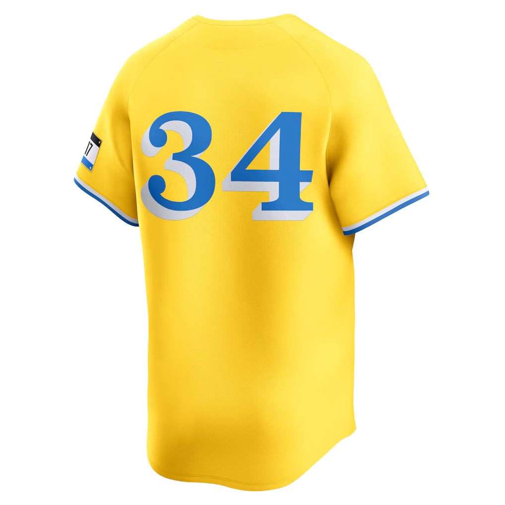 Friene B.Red Sox #34 David Ortiz Player Yellow Limited Home Game Stitched Jerseys