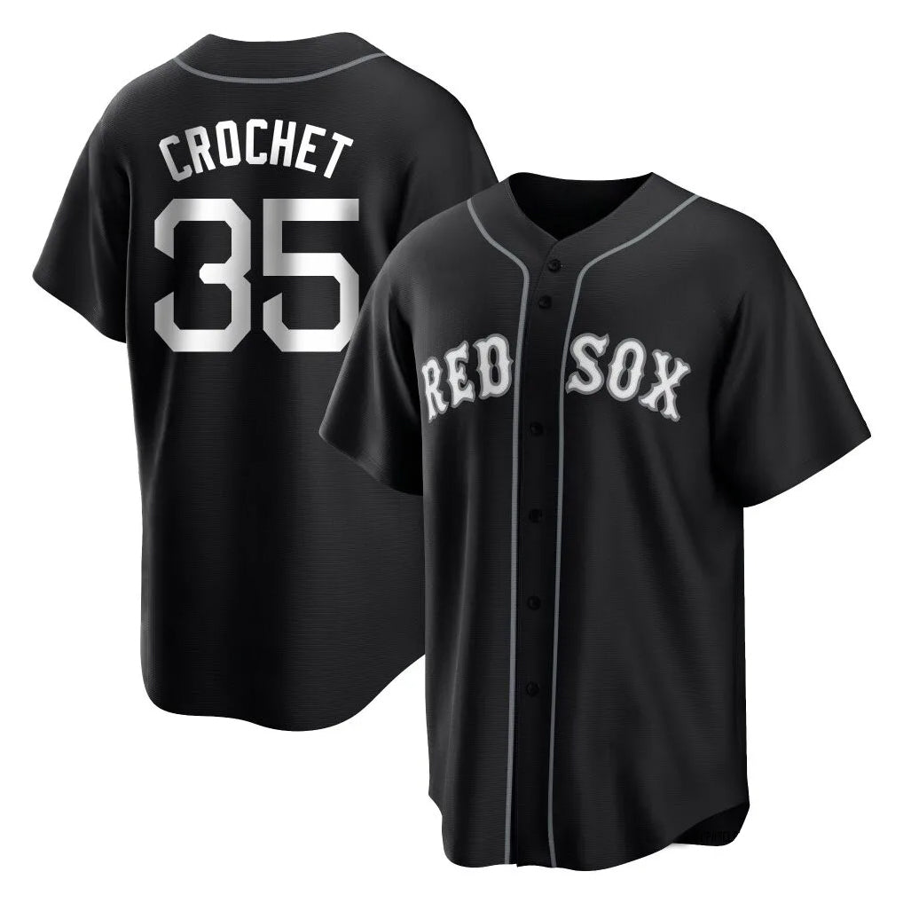 Friene B.Red Sox #35 Garrett Crochet Player Black Home Game Stitched Jerseys