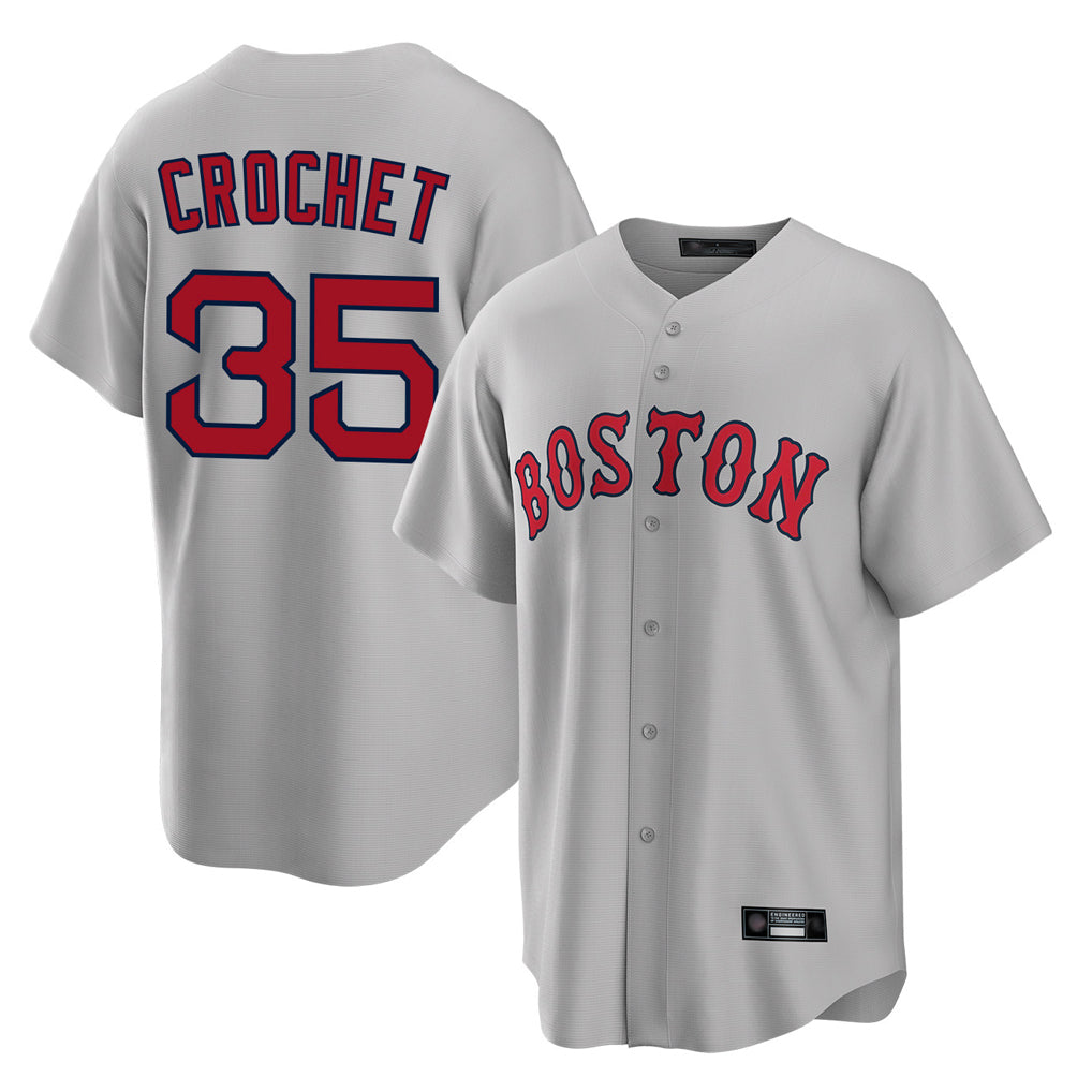 Friene B.Red Sox #35 Garrett Crochet Player Gray Road Home Game Stitched Jerseys