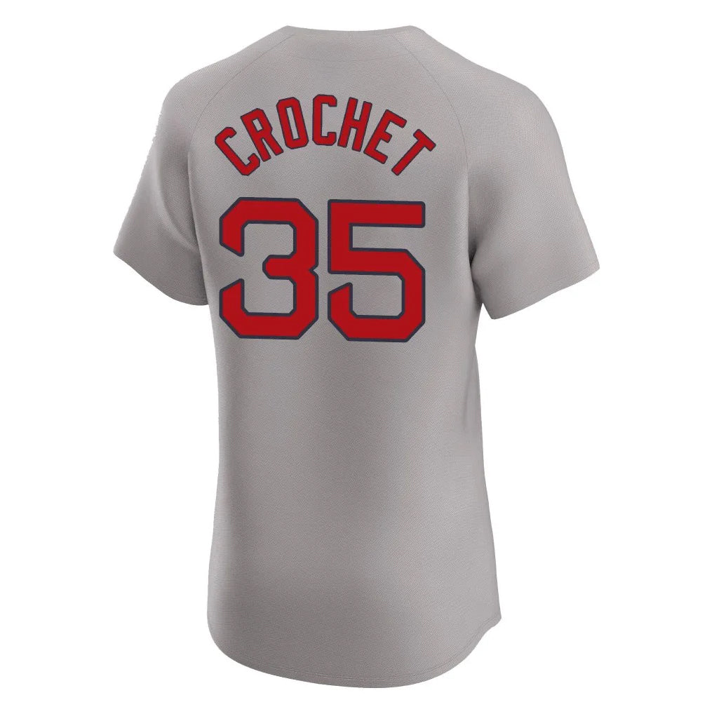 Friene B.Red Sox #35 Garrett Crochet Player Gray Road Limited Elite Home Game Stitched Jerseys