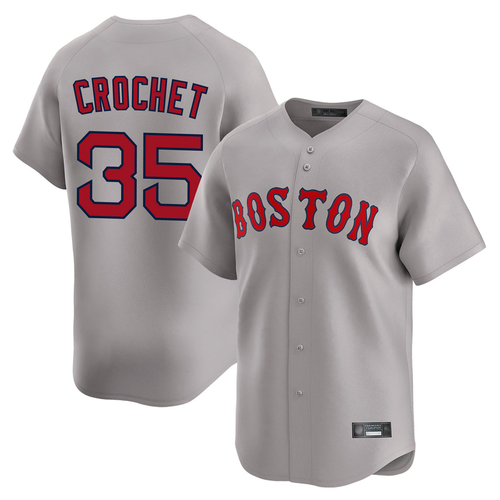 Friene B.Red Sox #35 Garrett Crochet Player Gray Road Limited Home Game Stitched Jerseys