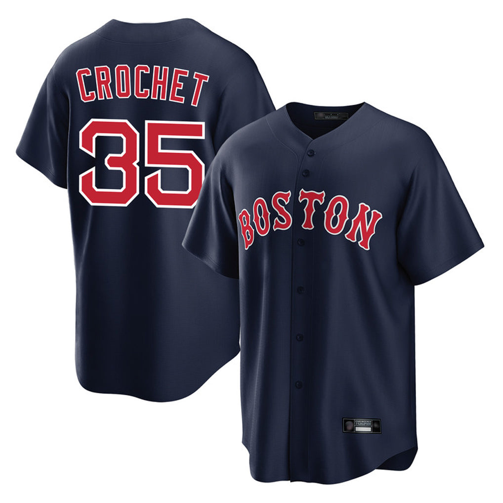 Friene B.Red Sox #35 Garrett Crochet Player Navy Home Game Stitched Jerseys