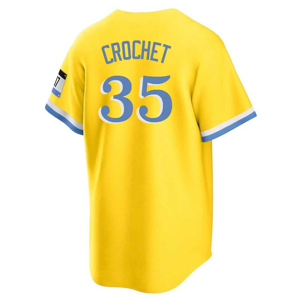 Friene B.Red Sox #35 Garrett Crochet Player Yellow Home Game Stitched Jerseys