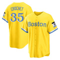 Friene B.Red Sox #35 Garrett Crochet Player Yellow Home Game Stitched Jerseys