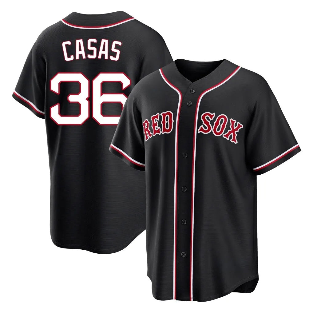 Friene B.Red Sox #36 Triston Casas Player Black Out Home Game Stitched Jerseys