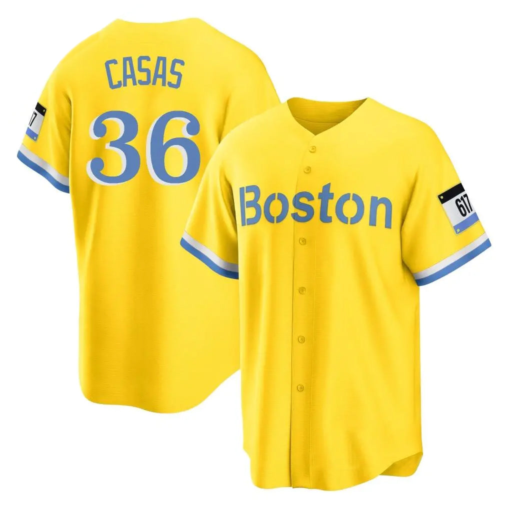 Friene B.Red Sox #36 Triston Casas Player Yellow Home Game Stitched Jerseys