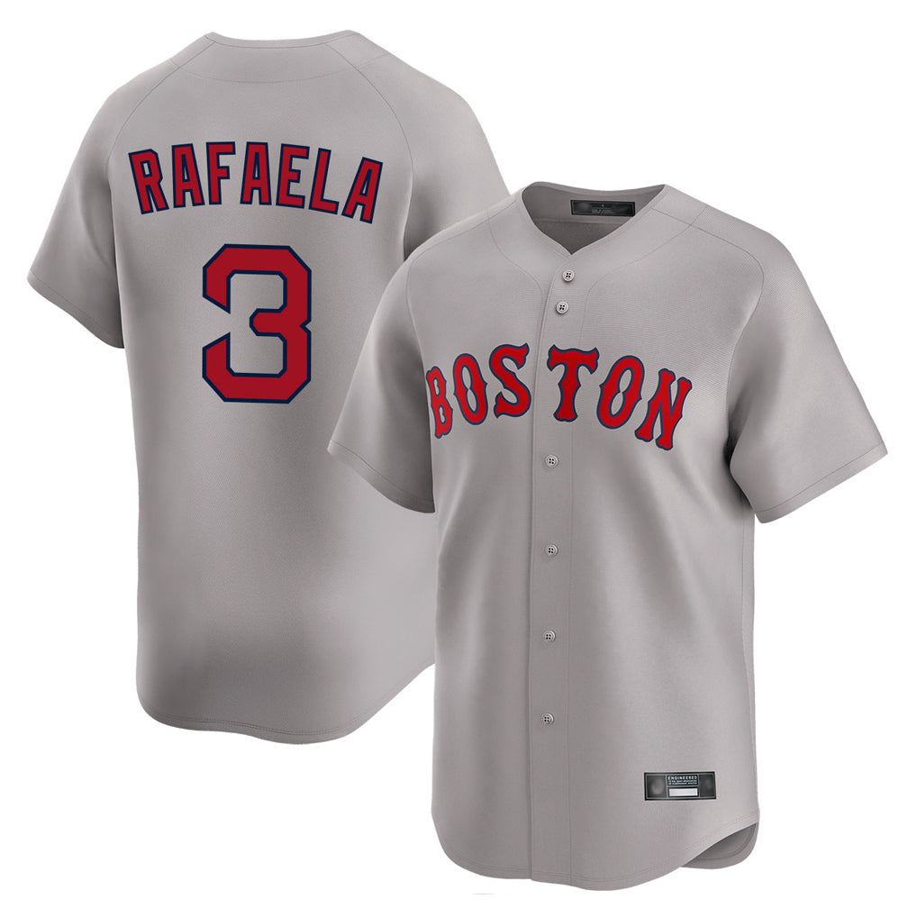 Friene B.Red Sox #3 Ceddanne Rafaela Player Gray Road Limited Home Game Stitched Jerseys