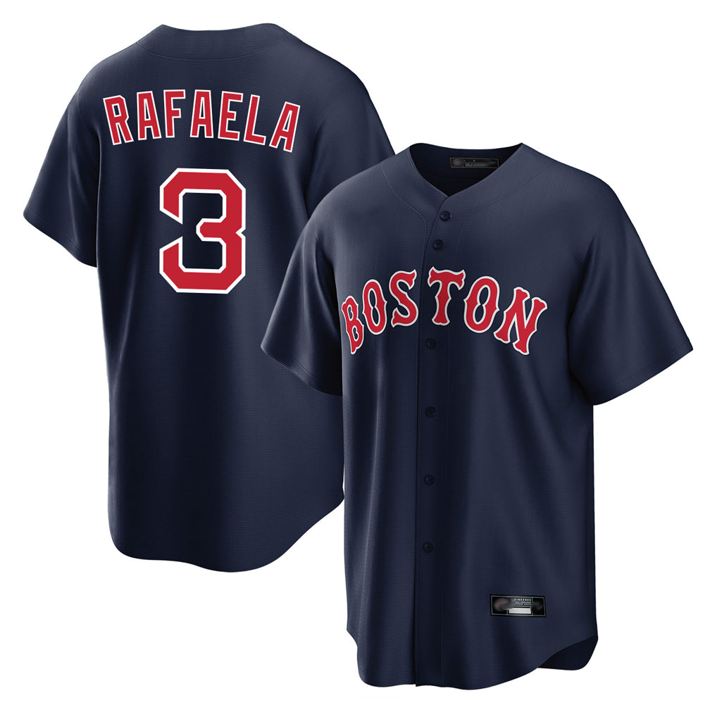 Friene B.Red Sox #3 Ceddanne Rafaela Player Navy Home Game Stitched Jerseys